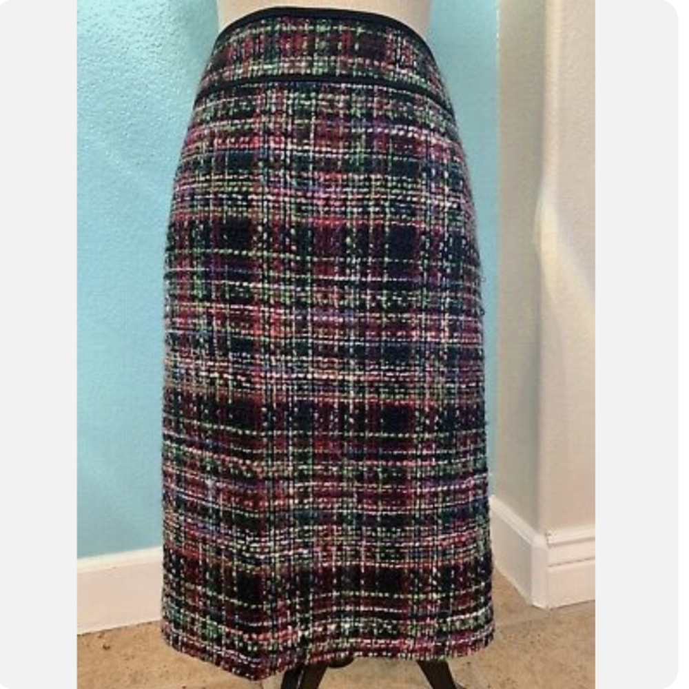 NWOT Talbots Wool ColorfulPlaid Pencil Skirt Size 10 ✨